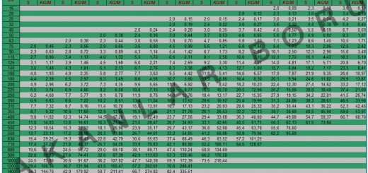 PE100 BORU AĞIRLIK TABLOSU